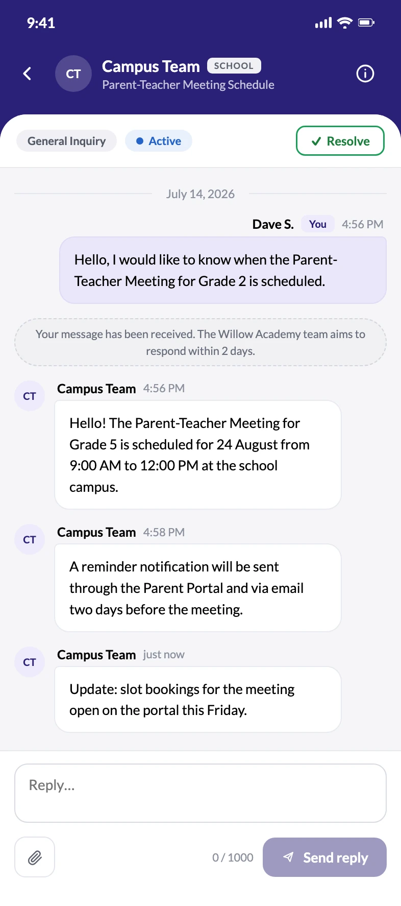 Smart Inbox conversation