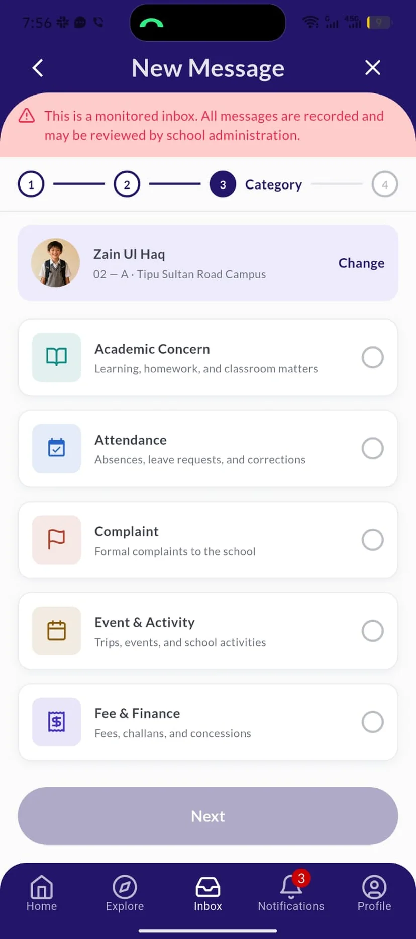 Admin view